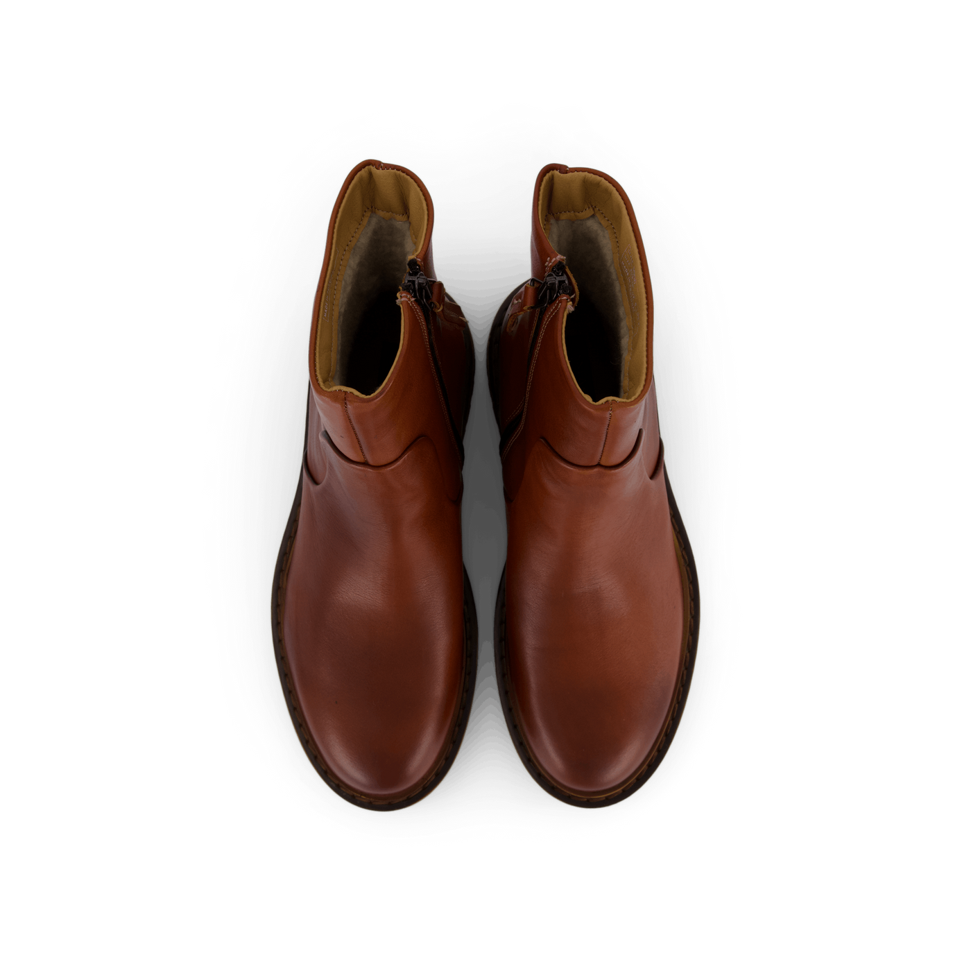 Solid W Leather Shoe Cognac