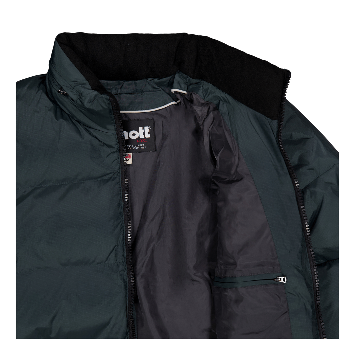 Jacket Zippe Col Haut Broderie Forest