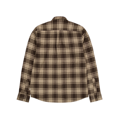 Les Deux Kristian Check Flannel Shirt Coffee