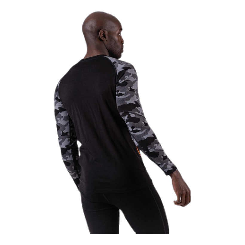 Camo Merino Wool Crew Black