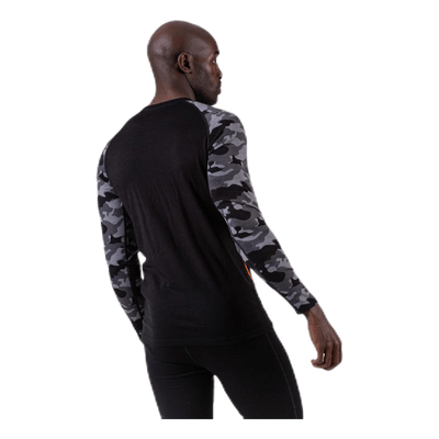 Camo Merino Wool Crew Black