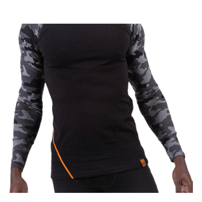 Camo Merino Wool Crew Black