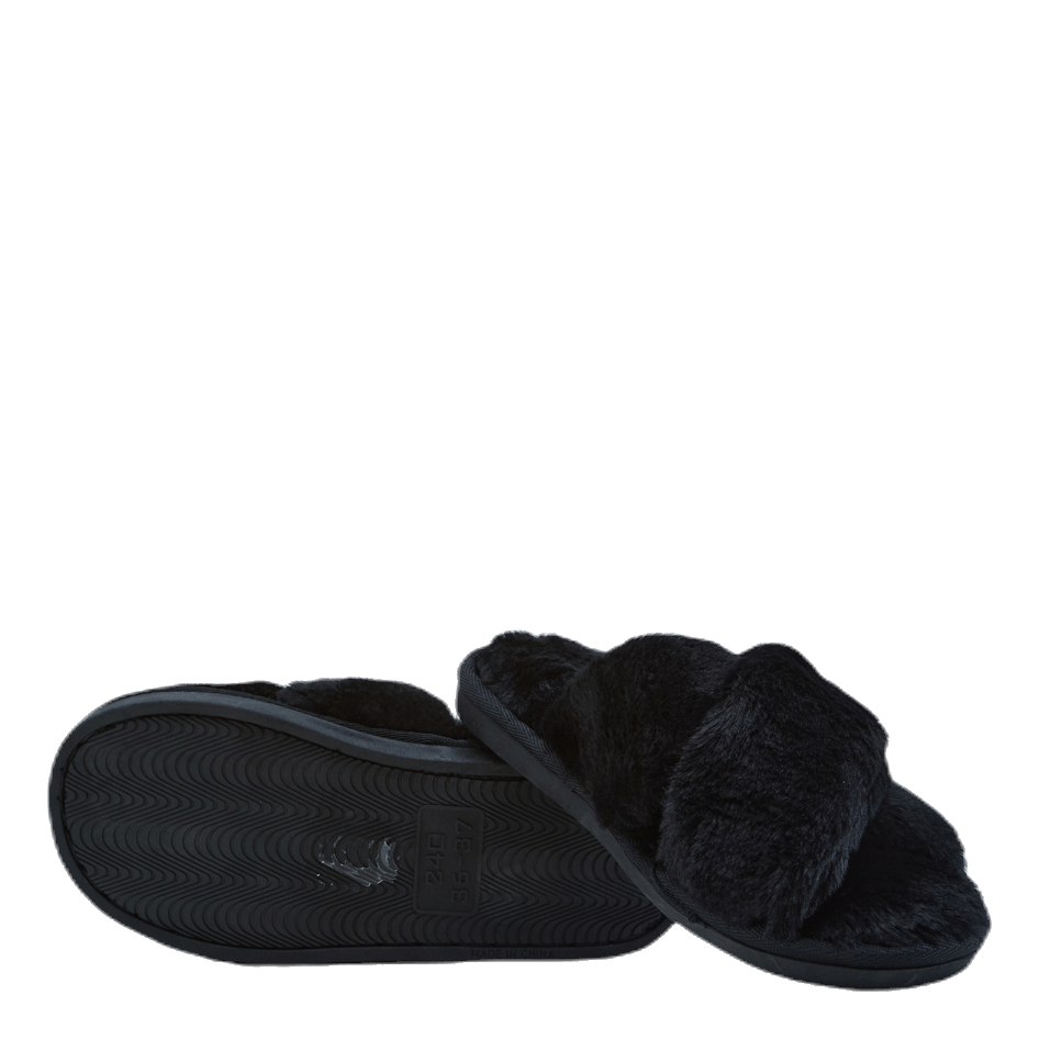 Alie Fluffy Slippers Black