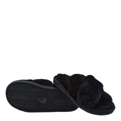 Alie Fluffy Slippers Black