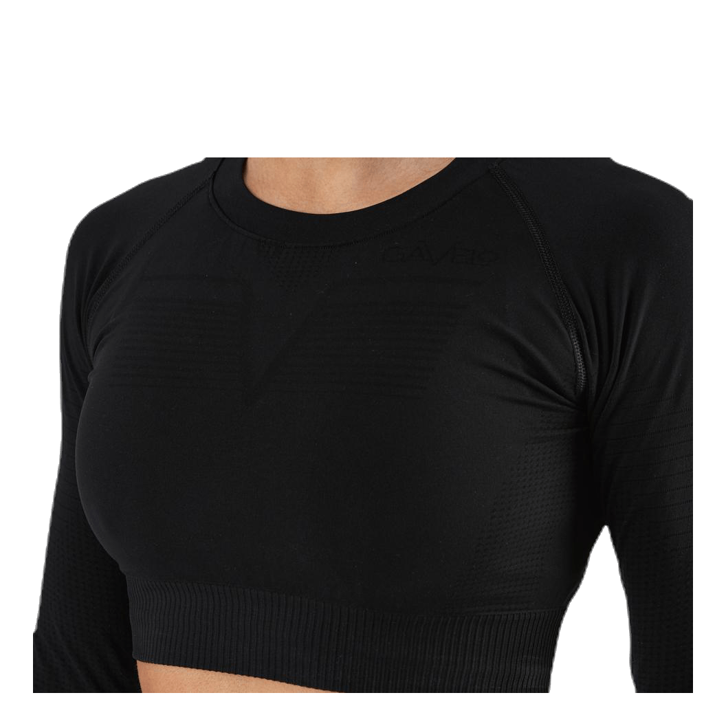 Seamless Black Crop Top Black