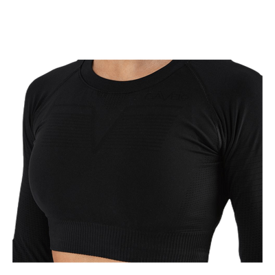 Seamless Black Crop Top Black