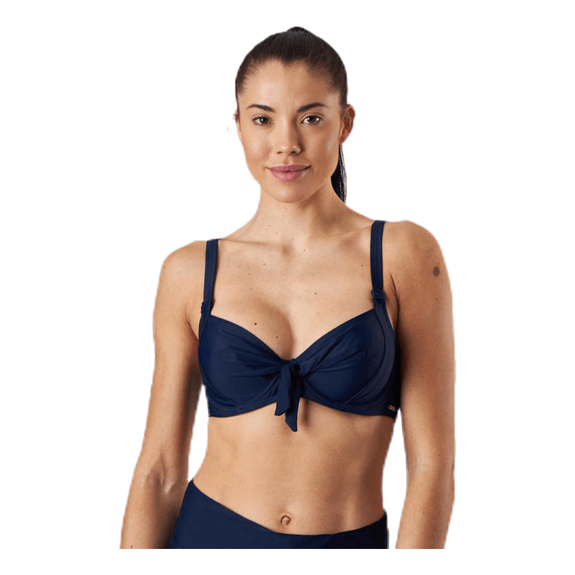 Twisted Solid Unique Wire Bra Blue