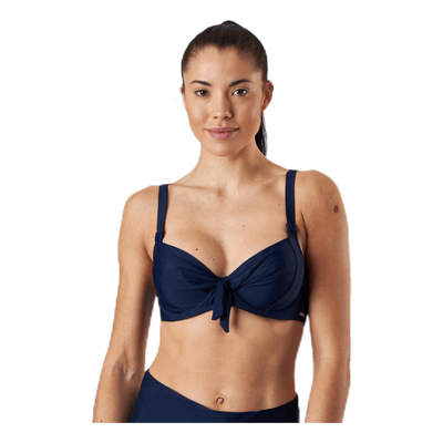 Twisted Solid Unique Wire Bra Blue