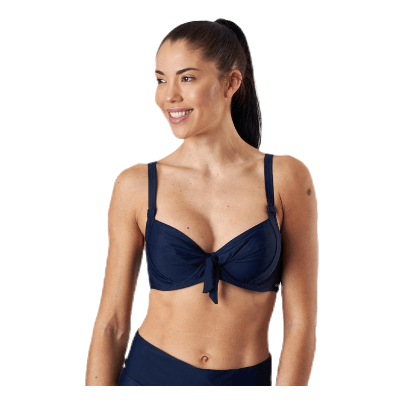 Twisted Solid Unique Wire Bra Blue