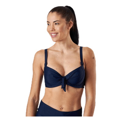 Twisted Solid Unique Wire Bra Blue