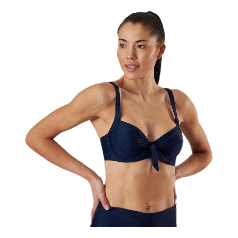 Twisted Solid Unique Wire Bra Blue