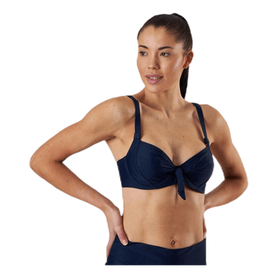 Twisted Solid Unique Wire Bra Blue