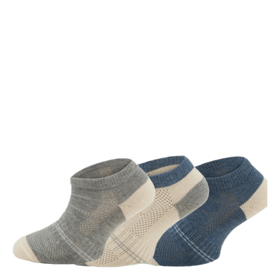 3-Pack Kids Basic Socks - Yogi Blue/Grey