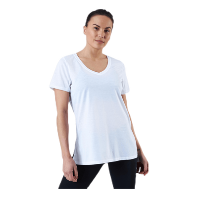 URBAN V Neck Hi Low Tee White