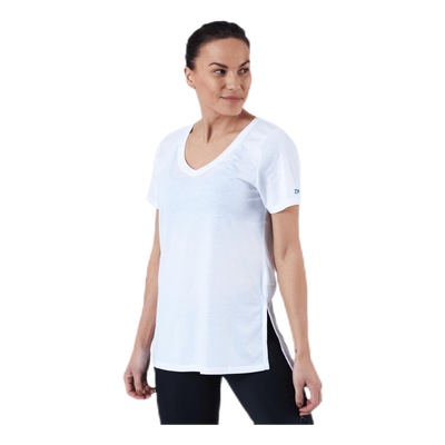 URBAN V Neck Hi Low Tee White