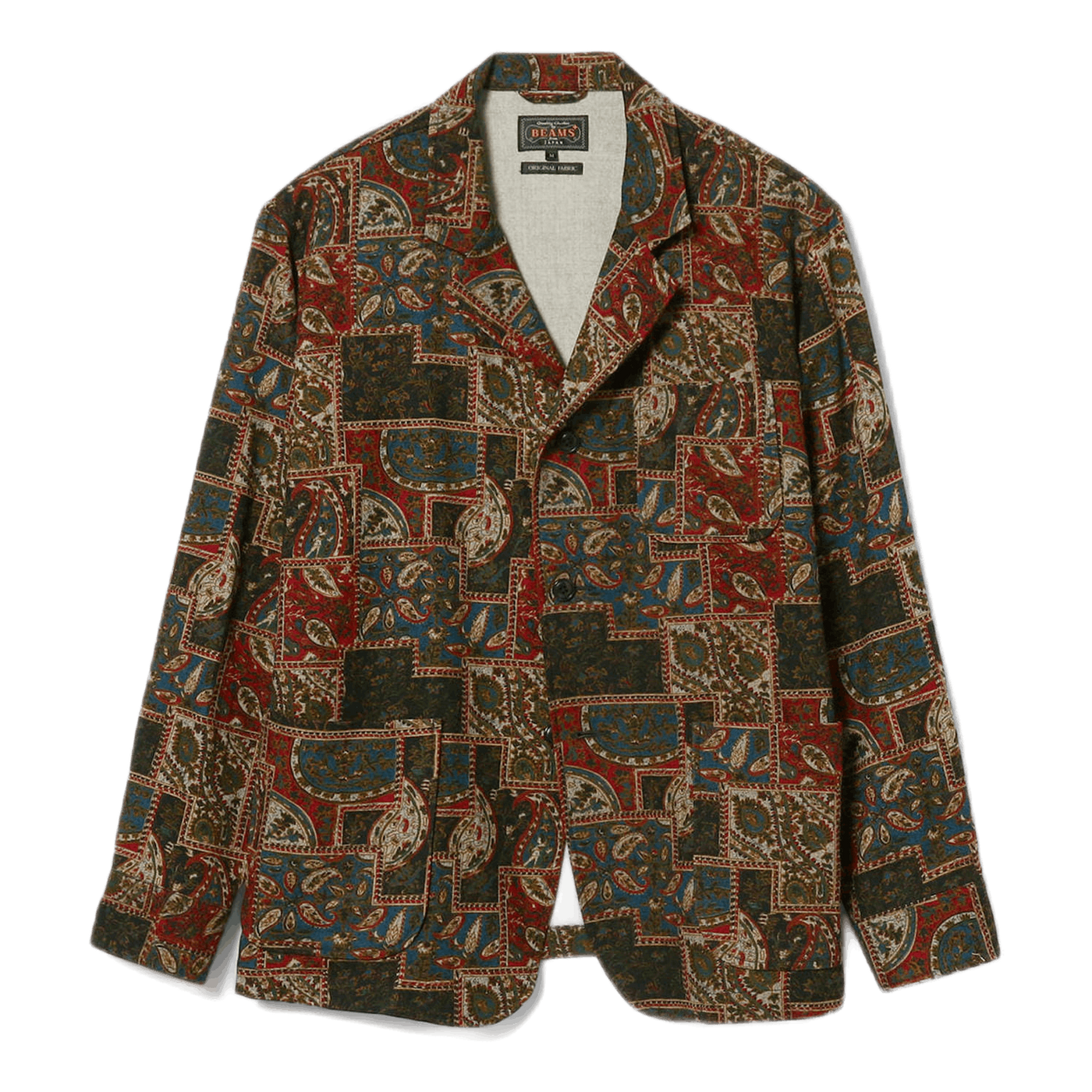 4b Cuffs Jacket Wool Print Multi