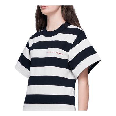 Chynatown Striped T-shirt Dres White