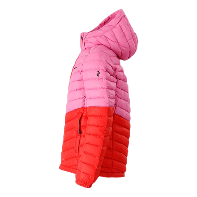 Jr Frost Blocked Down Hood Pink/Red