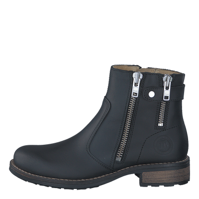 Low Zip Boot Black / Shiny Silver