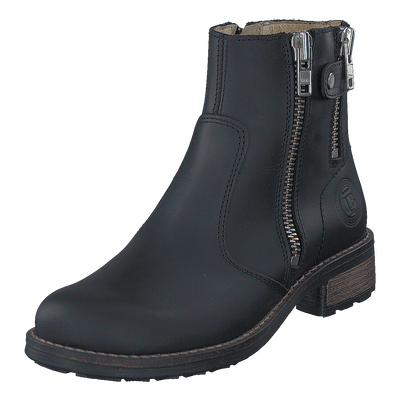 Low Zip Boot Black / Shiny Silver