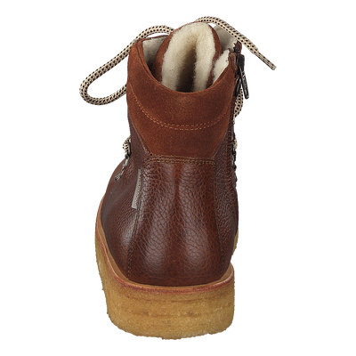 Tex-boot With Laces And Zipper Cognac/brown/brown