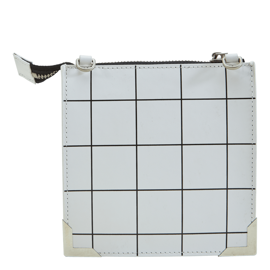 Curved Leather Bag White