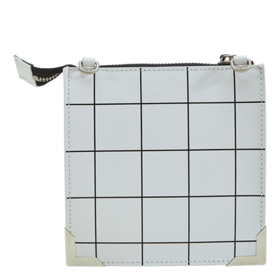 Curved Leather Bag White
