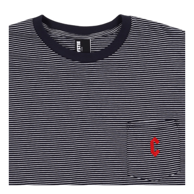 C Logo Pocket Long Sleeves Tee Blue