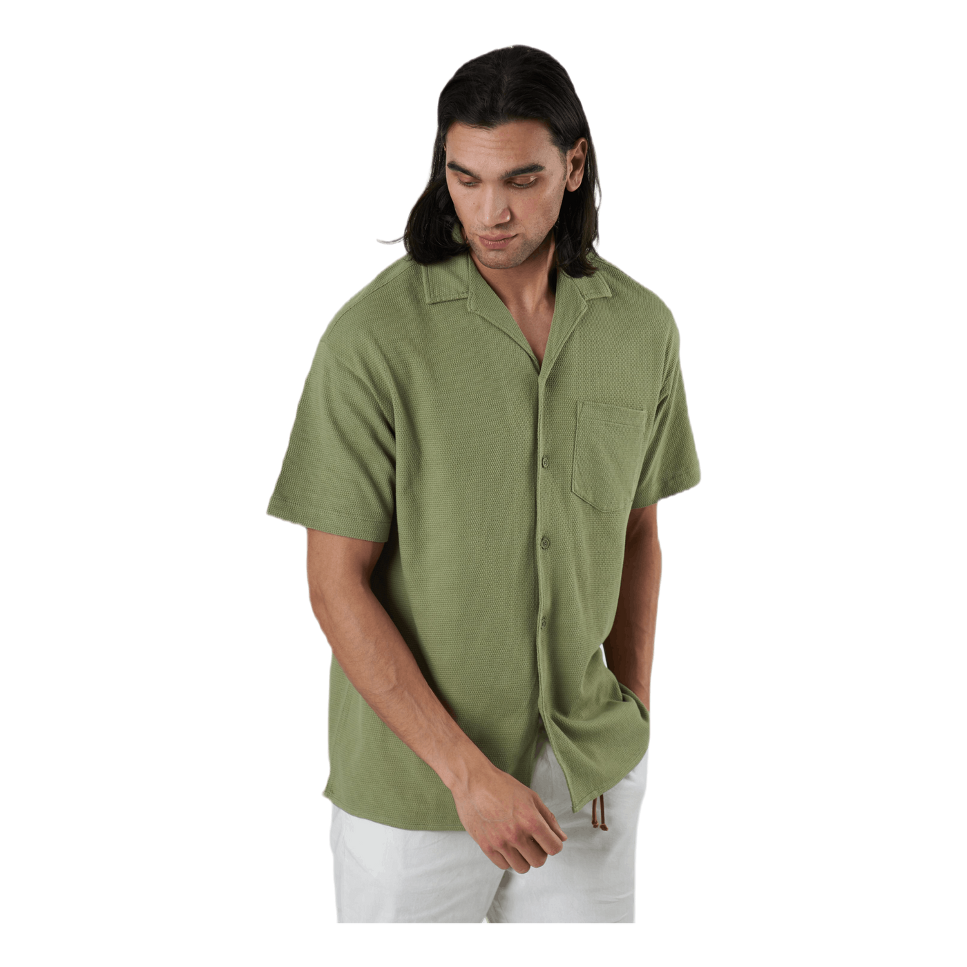 Findus Resort Shirt Ss One Pocket Green