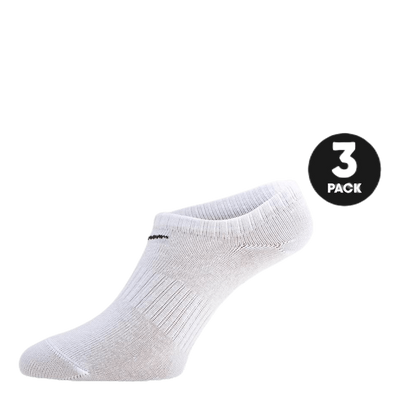 Everyday Lightweight Training No-Show Socks (3 Pairs) WHITE/BLACK