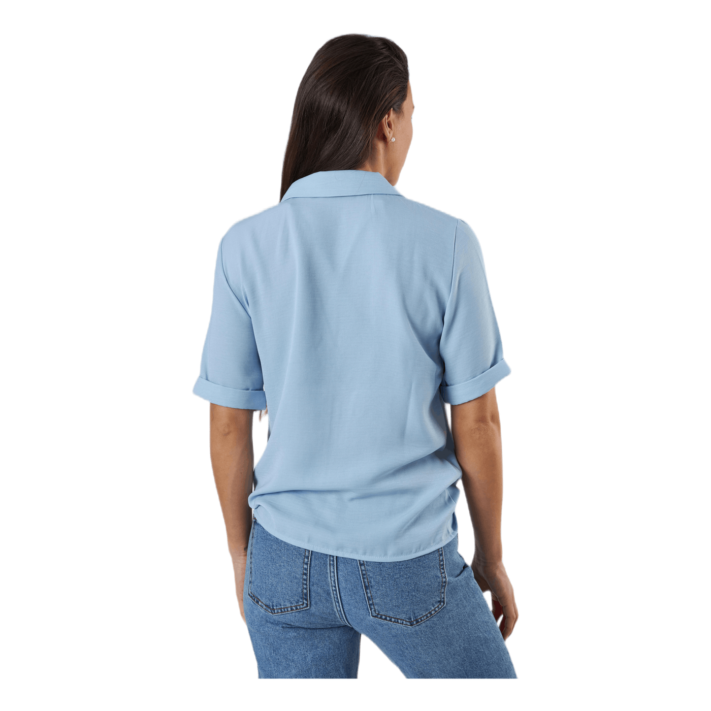 Sky S/S Shirt Solid Wvn Blue