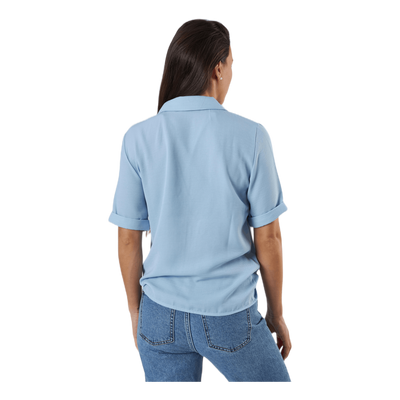Sky S/S Shirt Solid Wvn Blue