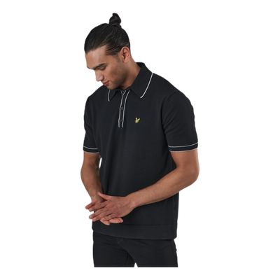 Knitted Branded Polo Black