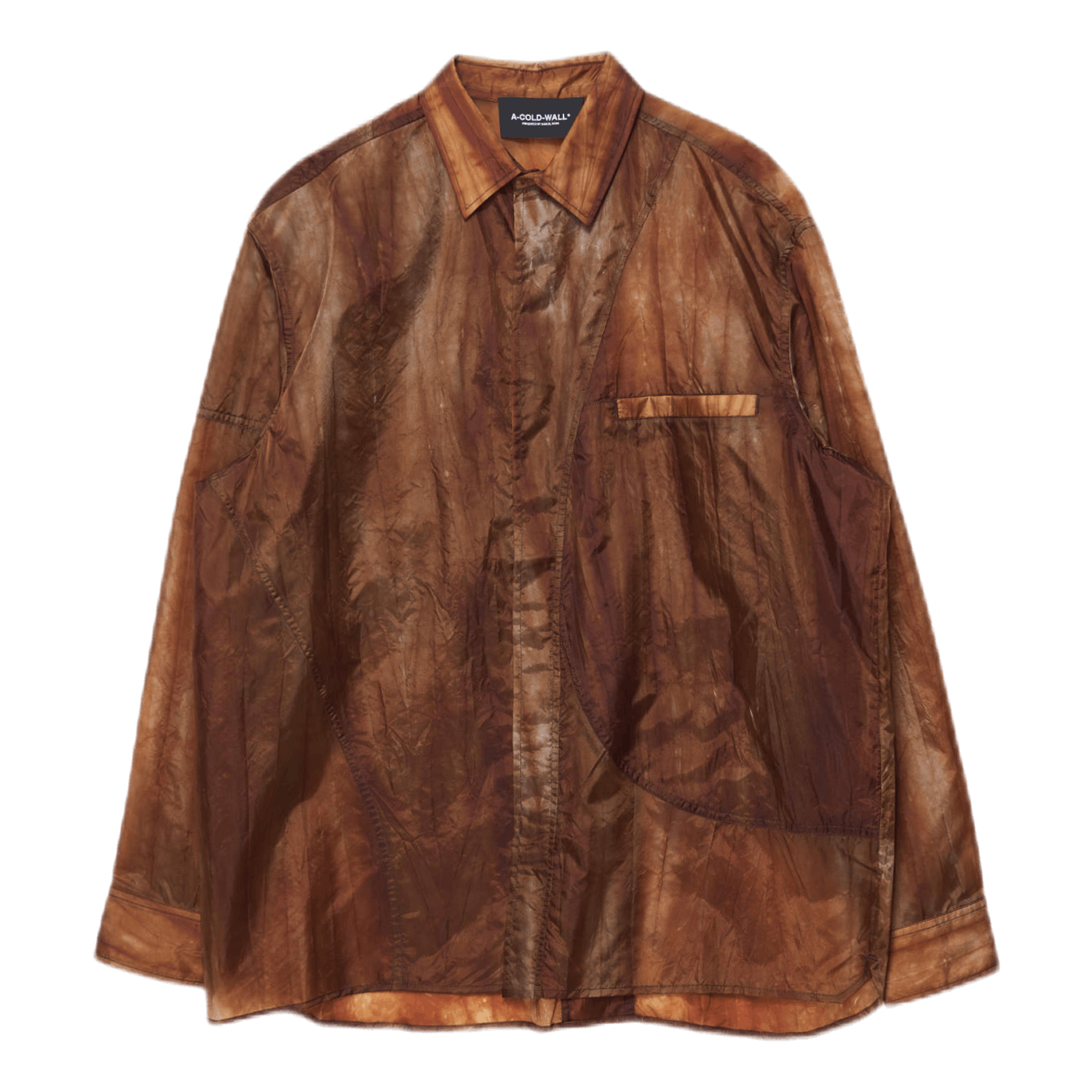 Translucent Long Sleeve Shirt Khaki