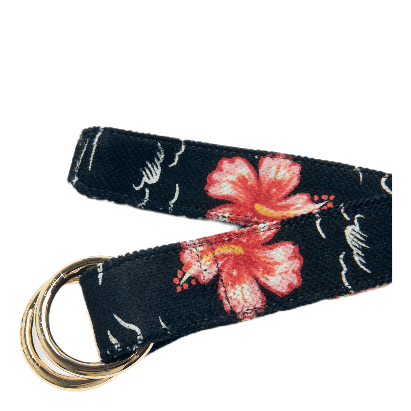 Long Hawaiian Print Belt Black
