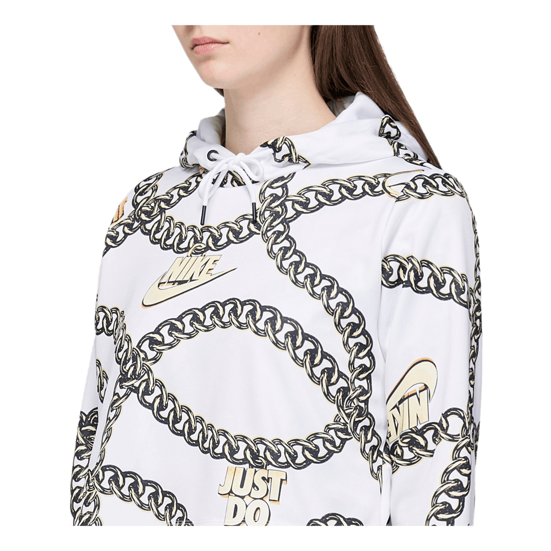 nike crop top hoodie white