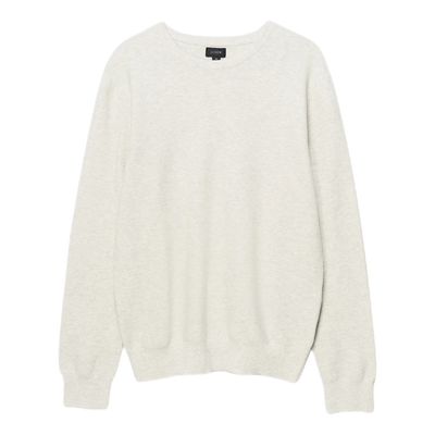 Cotton Crewneck Sweater In Gar Gray