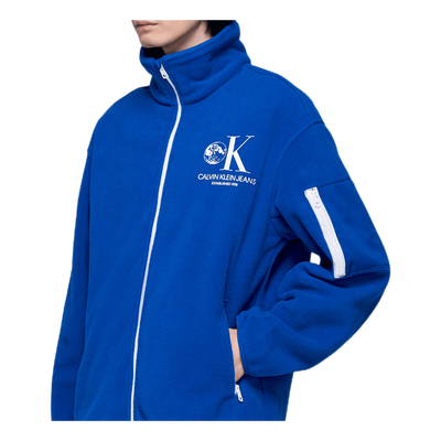 Graphic Fleece Jacket Blue