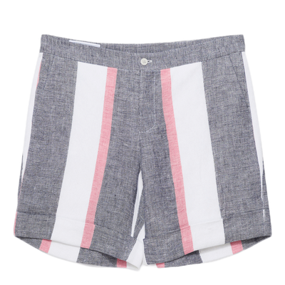 Striped Linen Shorts Blue