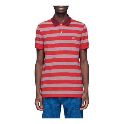 Piqué Polo Striped Shirt Red