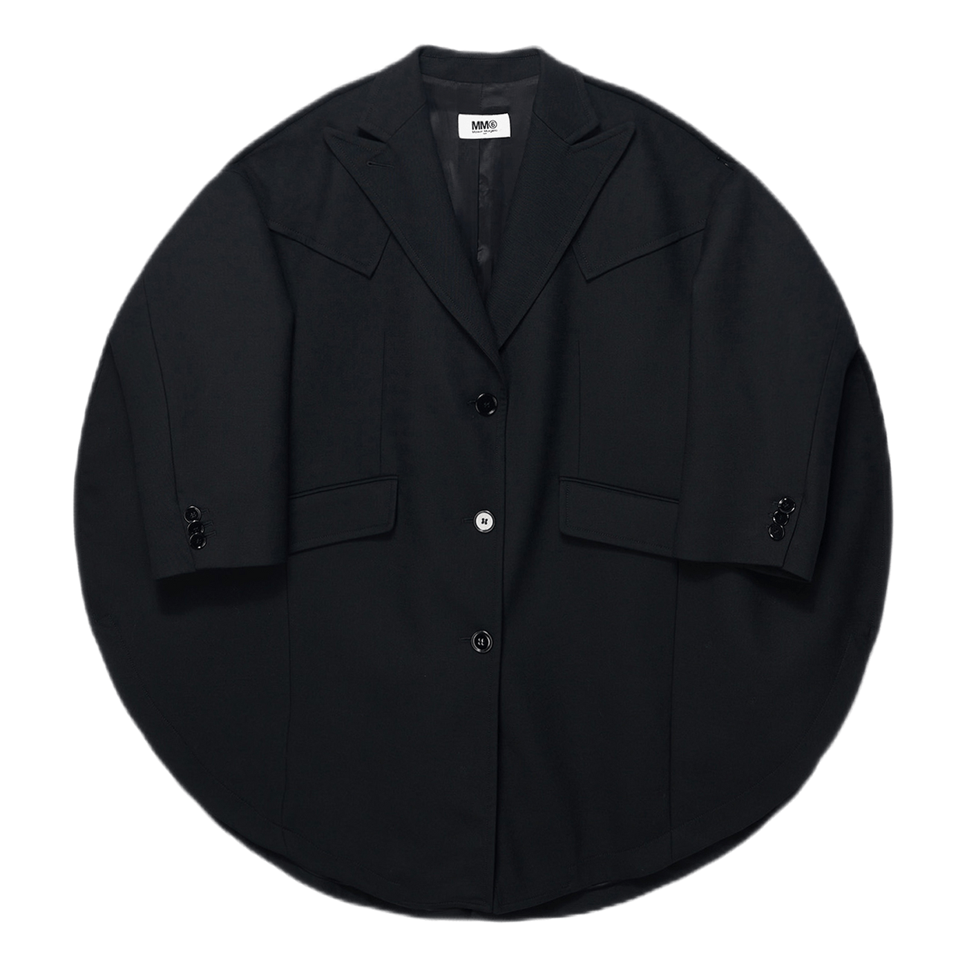 Oversized Round Coat Black