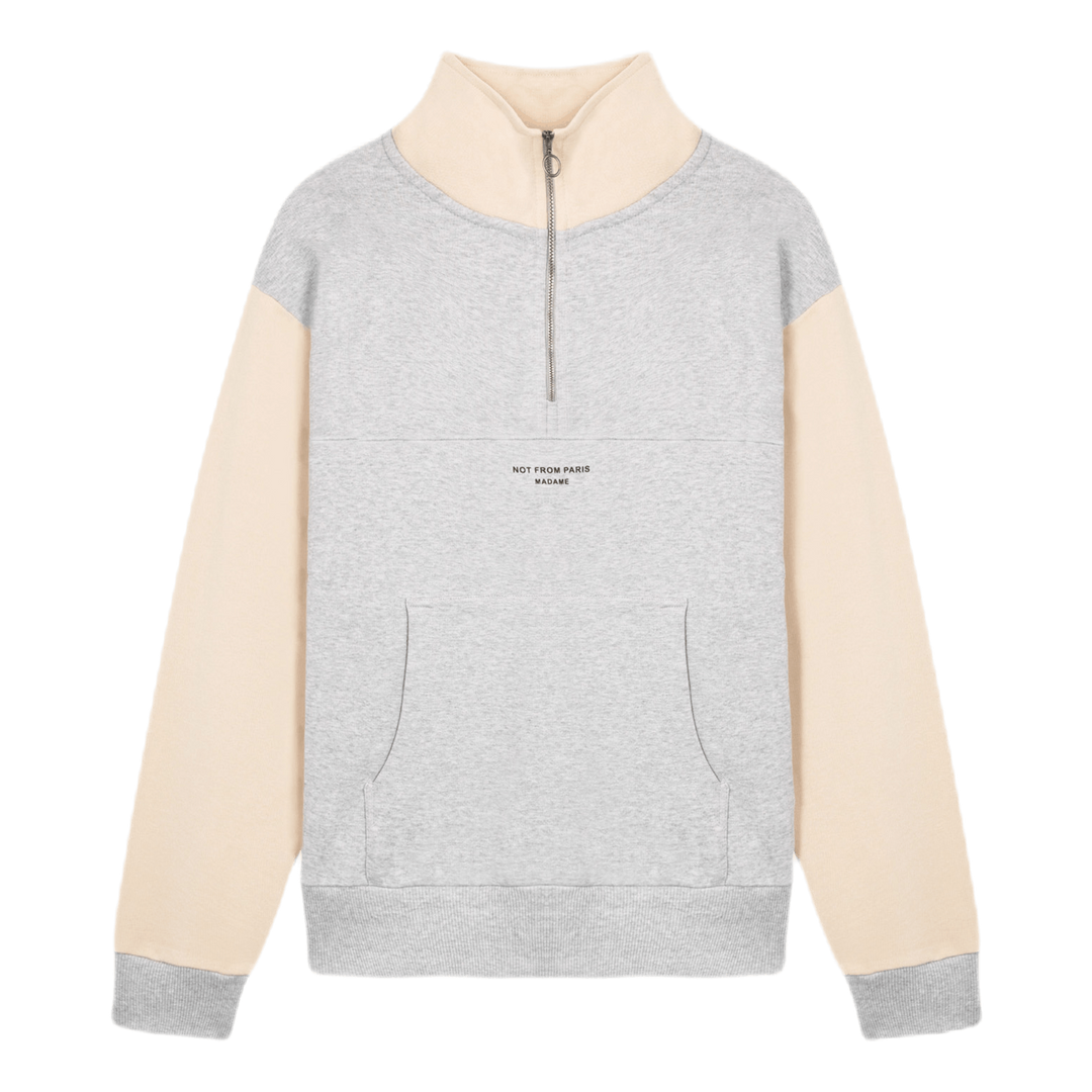 Drôle De Monsieur Half-zipped Nfpm Sweatshirt Gray – Brandosa.com
