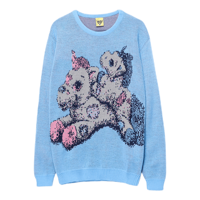 Unicorns Knit Sweater Blue